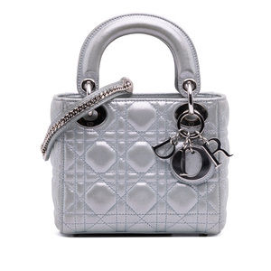 Pre-Loved Dior Mini Iridescent Lambskin Cannage Lady Dior
